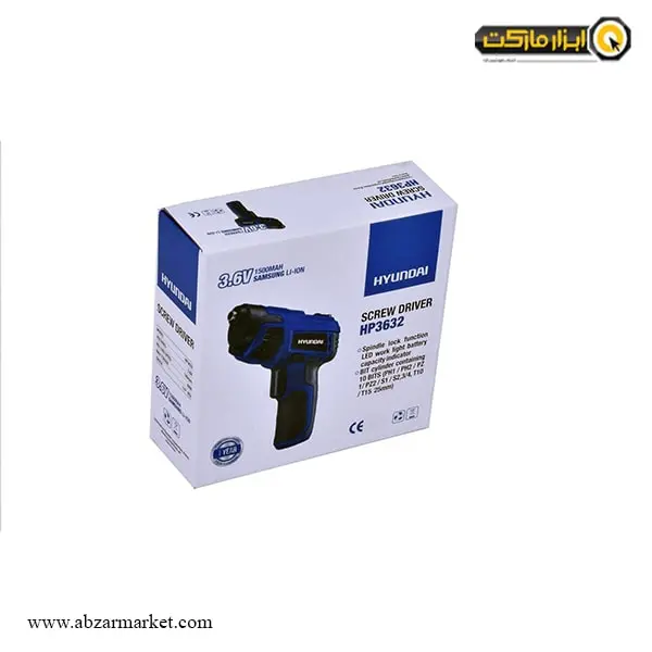 پیچ گوشتی شارژی هیوندای لیتیوم 3.6 ولت مدل HP3632 پیچ گوشتی شارژی هیوندای لیتیوم 3.6 ولت مدل HP3632