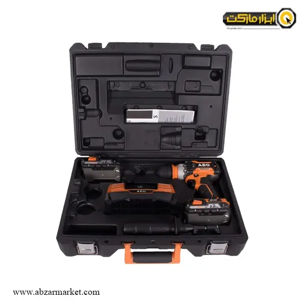 دریل شارژی چکشی AEG براشلس لیتیوم 18 ولت مدل BSB18CBL-202C