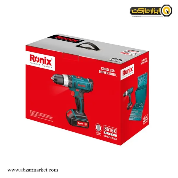 دریل شارژی چکشی رونیکس لیتیوم 16 ولت مدل 8616k