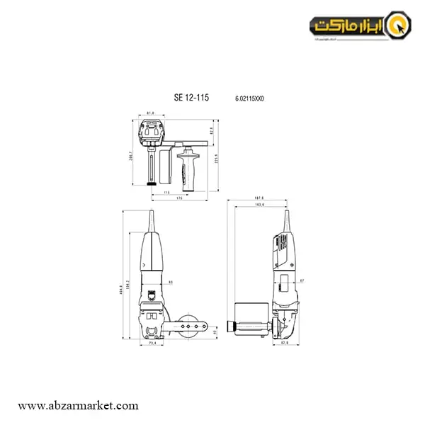 پولیش غلطکی متابو 1200 وات مدل SE 12 - 115 Set به همراه ست کامل