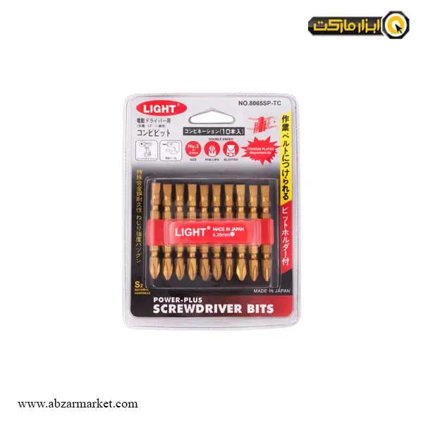 ست نوک پیچ گوشتی لایت دوسو چهارسو 10 عددی مدل 8065-SP-TC ست نوک پیچ گوشتی لایت دوسو چهارسو 10 عددی مدل 8065-SP-TC