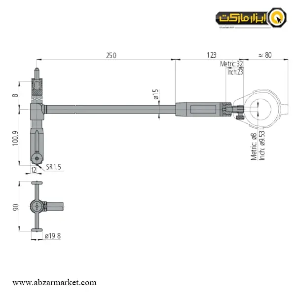 بور گیج میتوتویو 400 - 250 میلی متر مدل 716-511