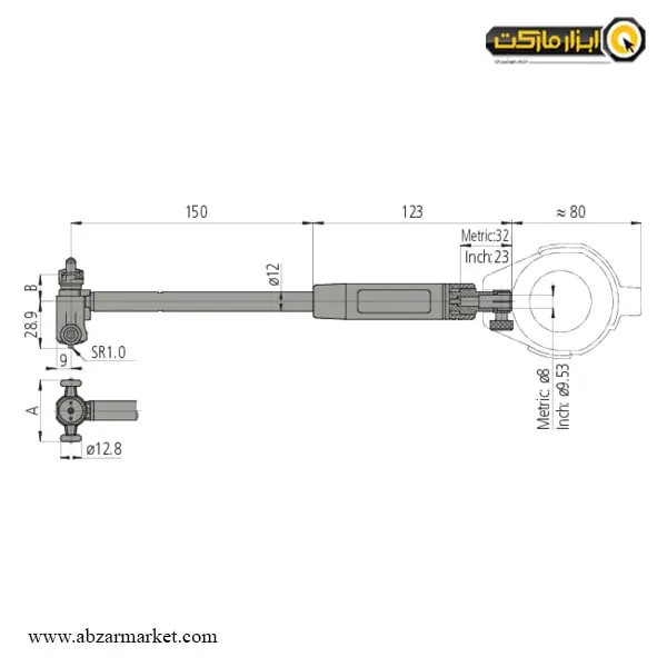 بور گیج میتوتویو 150 - 50 میلی متر مدل 713-511