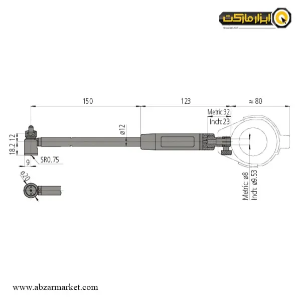 بور گیج میتوتویو 60 - 35 میلی متر مدل 712-511