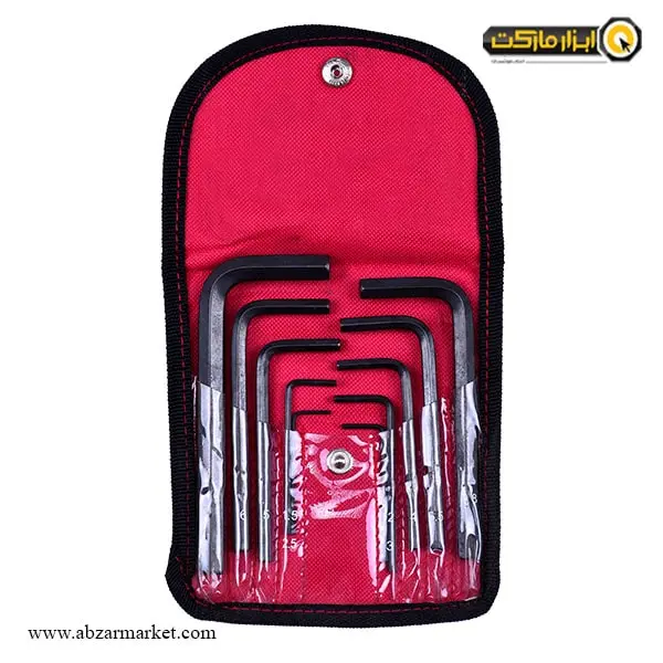 ست آچار آلن شش گوش توسن کوتاه 10 عددی مدل T726-B1510