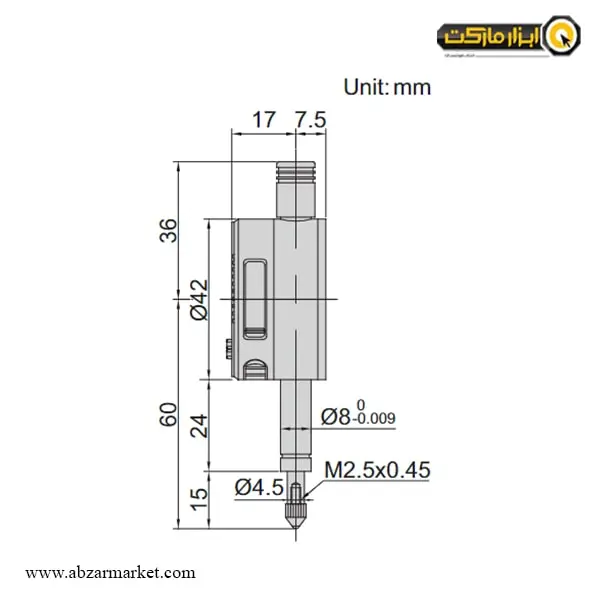 ساعت اندیکاتور اینسایز دیجیتال 5 میلی متر دور کوچک (با گارانتی شرکتی) مدل 2114-5F