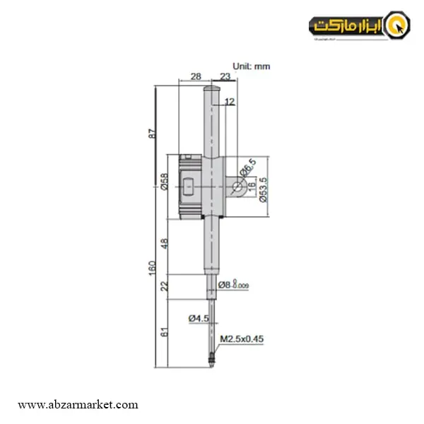 ساعت اندیکاتور اینسایز دیجیتال 50 میلی متر مدل 50-2104
