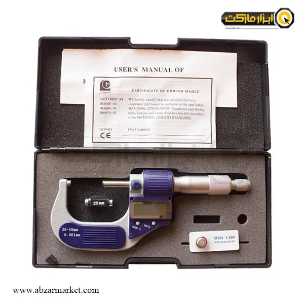 میکرومتر دیجیتال گوانگلو خارج سنج 50-25 میلی متر مدل 211-102EK