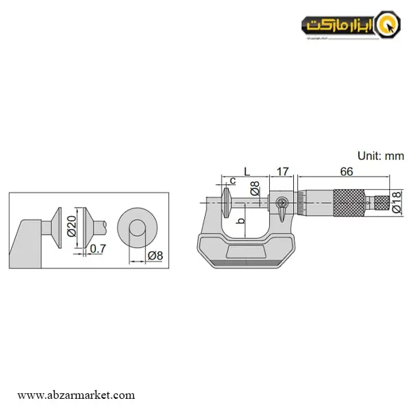میکرومتر فک بشقابی اینسایز خارج سنج 25-0 میلی متر (با گارانتی شرکتی) مدل 25-3282 میکرومتر فک بشقابی اینسایز خارج سنج 25-0 میلی متر (با گارانتی شرکتی) مدل 25-3282