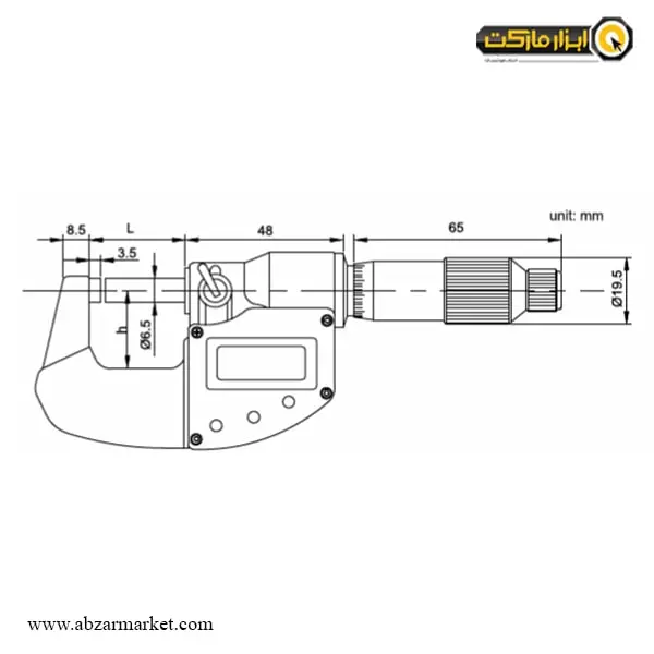 میکرومتر دیجیتال آکاد خارج سنج 25-0 میلی متر (با گارانتی شرکتی) مدل 02-001-313