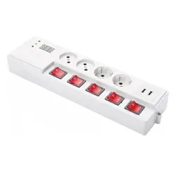 محافظ دیجیتال و چهار راهی پارت الکتریک با کابل 3 متری مدل PRT 5204