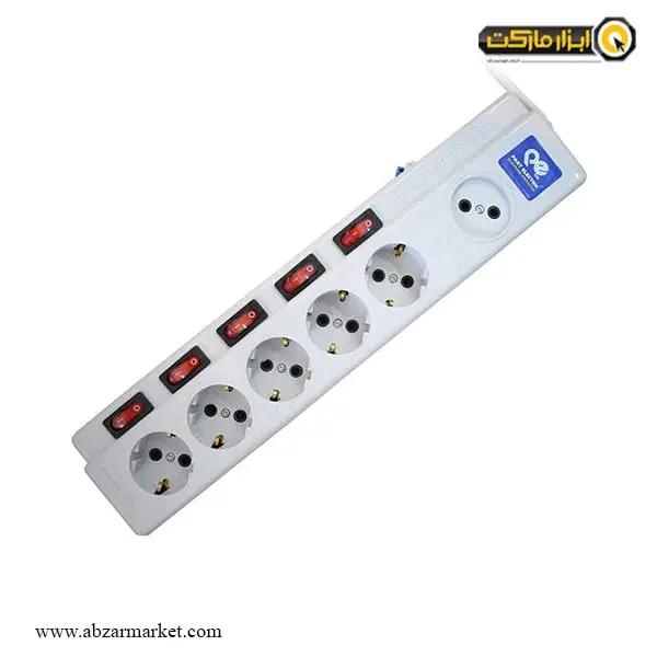 شش خانه 5+1 فیوز دار پارت الکتریک با کابل 5 متری مدل PRT 2162 شش خانه 5+1 فیوز دار پارت الکتریک با کابل 5 متری مدل PRT 2162