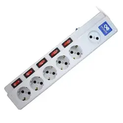 شش خانه 5+1 فیوز دار پارت الکتریک با کابل 1.8 متری مدل PRT 2095
