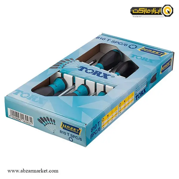 ست پیچ گوشتی ستاره ای هازت 6 عددی مدل 810T SPC-6