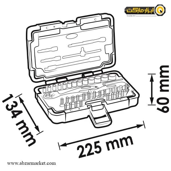 جعبه بکس ویگور 46 پارچه 1/4 اینچ مدل V2414N