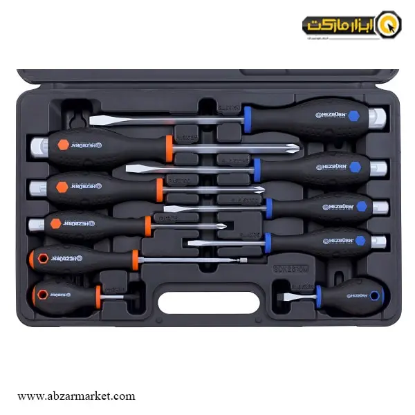 ست پیچ گوشتی ضربه خور 10 عددی هزبرن مدل 1249010H ست پیچ گوشتی ضربه خور 10 عددی هزبرن مدل 1249010H