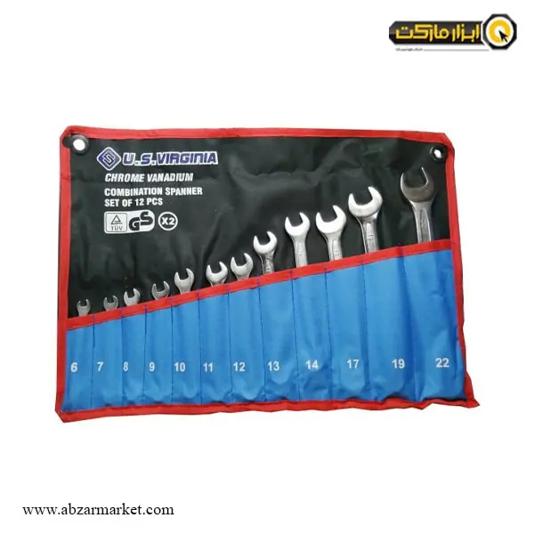 ست آچار یک سر تخت یک سر رینگ یو اس ویرجینیا 12 عددی ست آچار یک سر تخت یک سر رینگ یو اس ویرجینیا 12 عددی