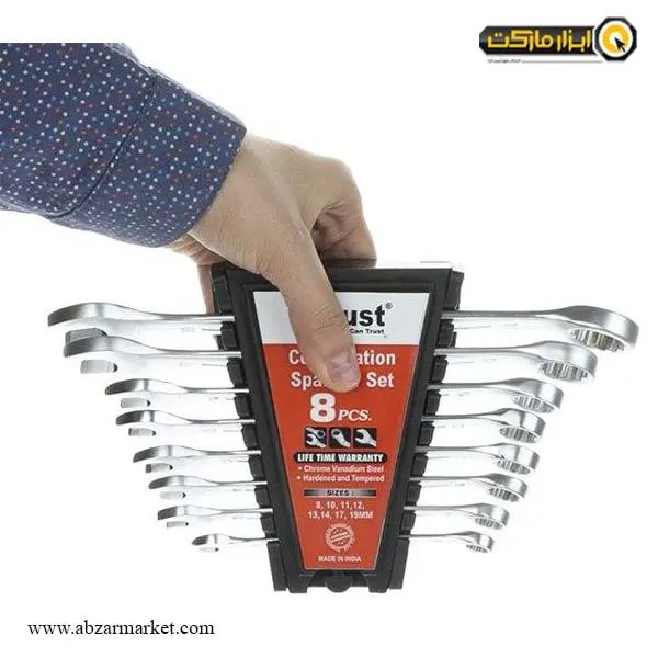 ست آچار یک سر رینگ یک سر تخت تراست 8 عددی مدل C-8PCS-SET-P ست آچار یک سر رینگ یک سر تخت تراست 8 عددی مدل C-8PCS-SET-P