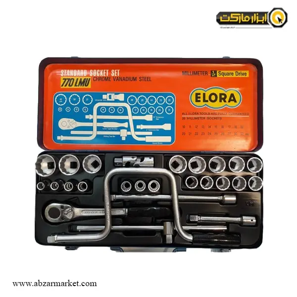 جعبه بکس الورا 26 پارچه 1/2 اینچ مدل 770LMU ELORA جعبه بکس الورا 26 پارچه 1/2 اینچ مدل 770LMU ELORA