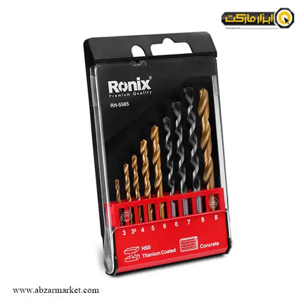 ست مته رونیکس آهن و بتن 9 عددی مدل RH-5585 ست مته رونیکس آهن و بتن 9 عددی مدل RH-5585