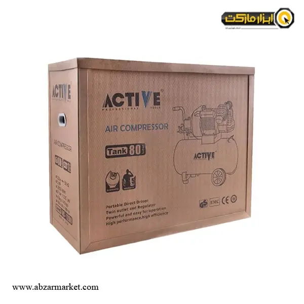 پمپ باد 80 لیتری اکتیو دو سیلندر مدل AC-1280