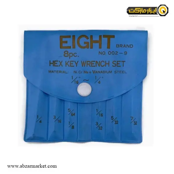 ست آچار آلن شش گوش ایت کوتاه اینچی 8 و 10 عددی مدل 002-inch