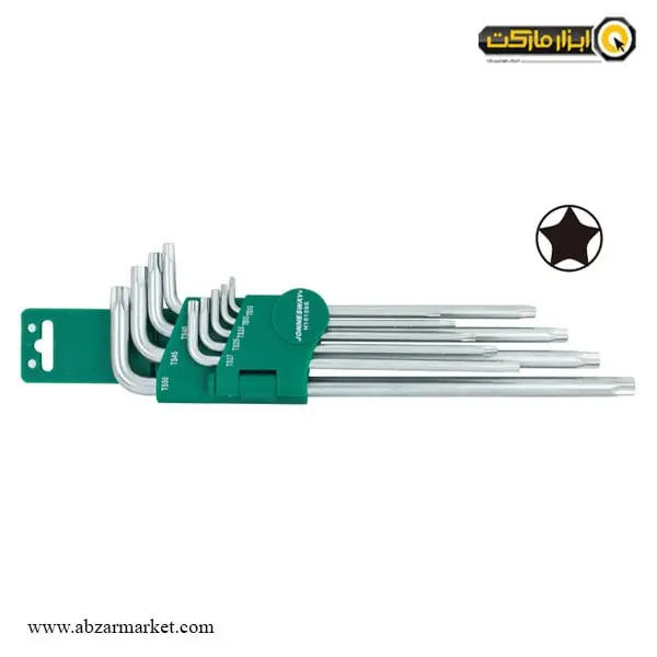 آچار آلن ستاره ای (پنج پر) جانزوی کارتی فوق بلند 9 عددی مدل H16109S