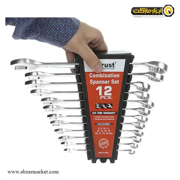 ست آچار یک سر تخت یک سر رینگ تراست 12 عددی مدل C-12PCS-SET-P