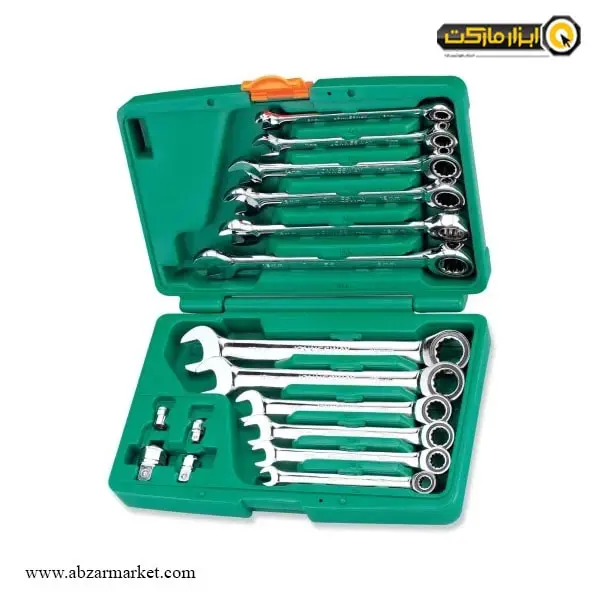 ست آچار یک سر رینگ جغجغه یک سر تخت جانزوی 16 عددی مدل W45316S