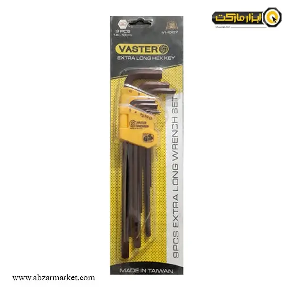 آچار آلن شش گوش واستر کارتی فوق بلند 9 عددی مدل VH007