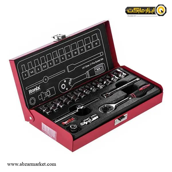 جعبه بکس رونیکس 17 پارچه 1/4 اینچ مدل RH-2617