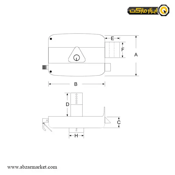 قفل درب حیاطی پارس با کلید کامپیوتری مدل DL-120