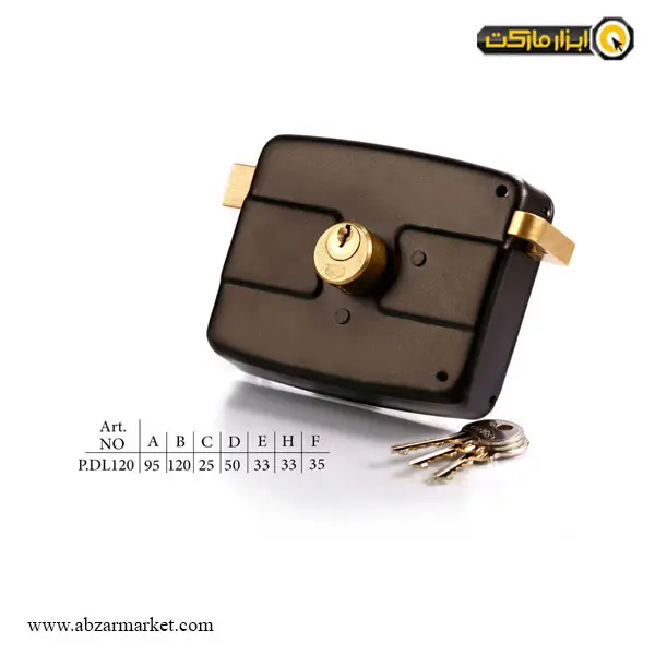 قفل درب حیاطی پارس با کلید معمولی مدل DL-120