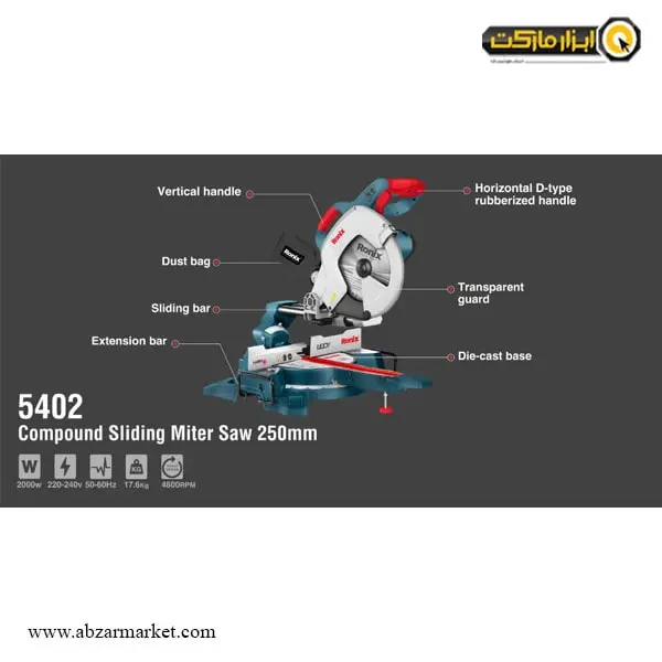 اره فارسی بر کشویی رونیکس 250 میلی متر مدل 5402 اره فارسی بر کشویی رونیکس 250 میلی متر مدل 5402