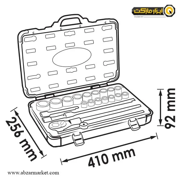 جعبه بکس ویگور 25 پارچه 1/2 اینچ مدل V2460N