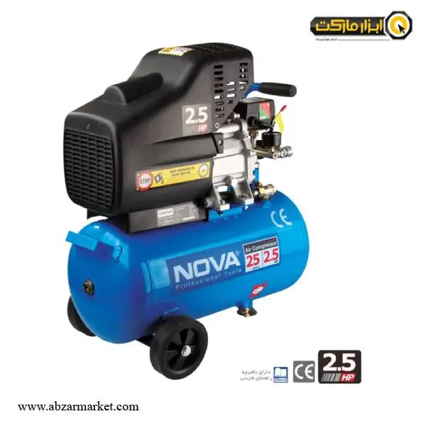 کمپرسور باد نووا 25 لیتری مدل NTA-9025 کمپرسور باد نووا 25 لیتری مدل NTA-9025