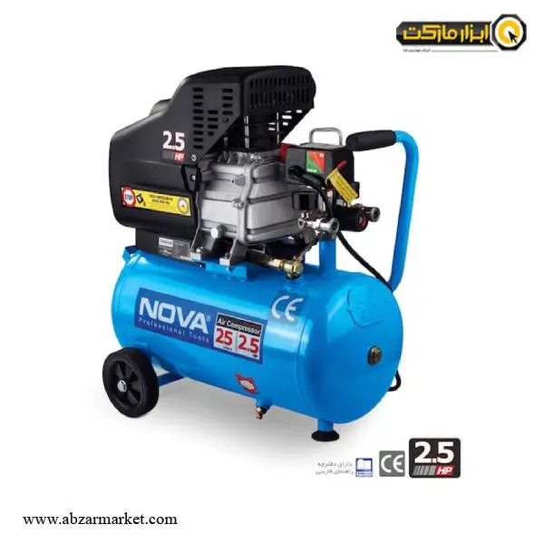 کمپرسور باد نووا 25 لیتری مدل NTA-9025 کمپرسور باد نووا 25 لیتری مدل NTA-9025