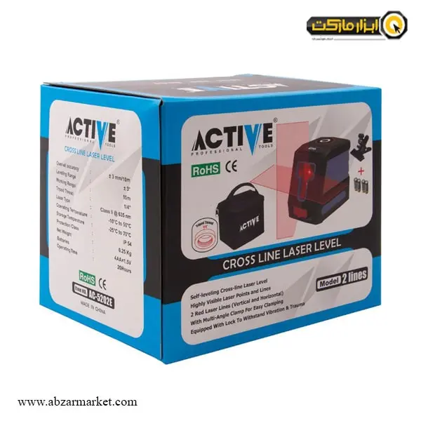 تراز لیزری اکتیو دو خط نور قرمز مدل AC-5202E