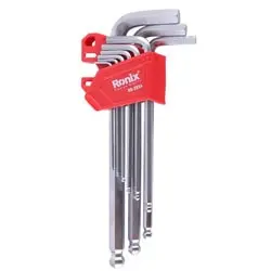 آچار آلن سر گرد رونیکس کارتی بلند 9 عددی مدل RH-2034