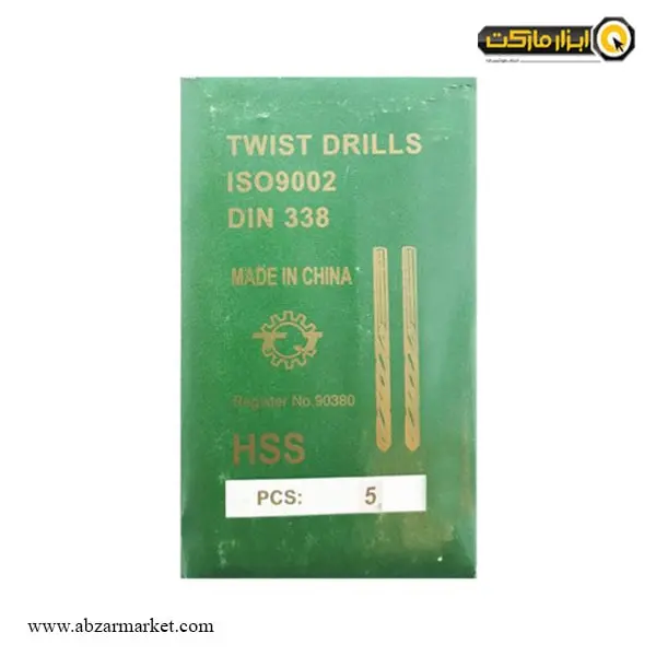 مته طلایی تیتانیوم TG کوتاه مدل HSS-TI-3542