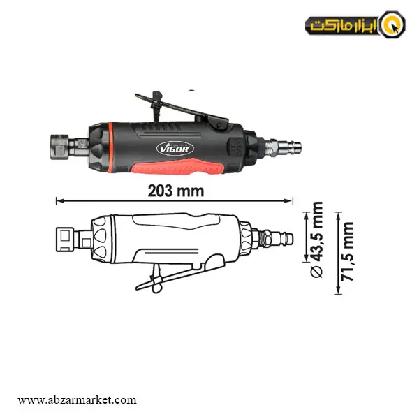 فرز انگشتی بادی گلو کوتاه ویگور مدل V5672 فرز انگشتی بادی گلو کوتاه ویگور مدل V5672