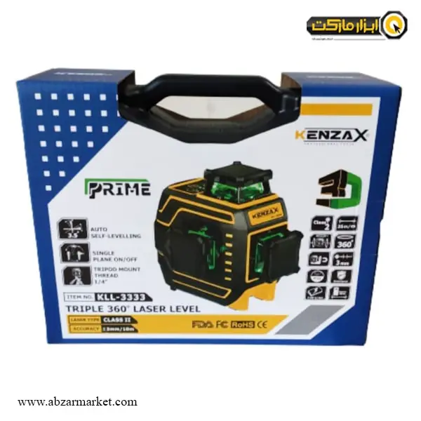 تراز لیزری کنزاکس سه خط 360 درجه نور سبز مدل KLL-3333 تراز لیزری کنزاکس سه خط 360 درجه نور سبز مدل KLL-3333