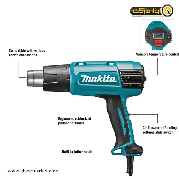 سشوار صنعتی ماکیتا 2000 وات مدل HG6530V سشوار صنعتی ماکیتا 2000 وات مدل HG6530V