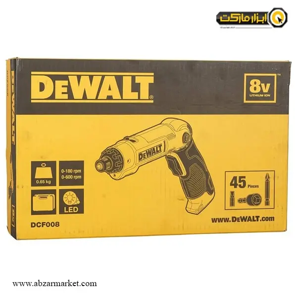 پیچ گوشتی شارژی دیوالت لیتیوم 8 ولت مدل DCF008