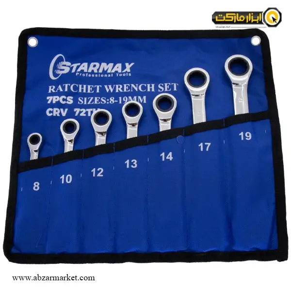 ست آچار یکسر تخت یکسر رینگ جغجغه استارمکس 7 عددی مدل SHO-11S007S ست آچار یکسر تخت یکسر رینگ جغجغه استارمکس 7 عددی مدل SHO-11S007S
