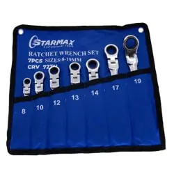 ست آچار یکسر تخت یکسر رینگ جغجغه استارمکس تاشو 7 عددی مدل SHO-11S007F