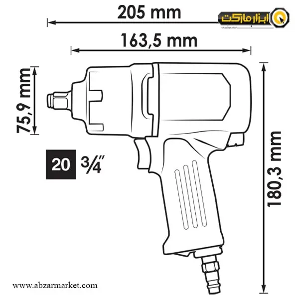 بکس بادی ویگور 3/4 اینچ مدل V6899 بکس بادی ویگور 3/4 اینچ مدل V6899