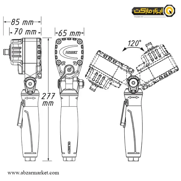 بکس بادی هازت چپقی 1/2 اینچ مدل 9012ATT