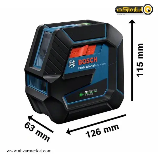 تراز لیزری بوش دو خط نور سبز با سه پایه مدل GCL 2-50 G