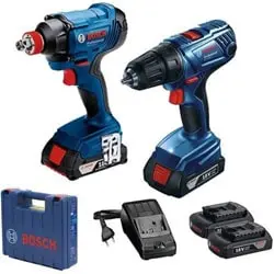 کیت دو دستگاه بوش دریل و بکس شارژی مدل GSR 180-LI + GDX 180-LI